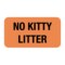Nevs Label, No Kitty Litter 7/8" x 1-5/8" Flr Orange w/Black VW-0020 - alternate 1